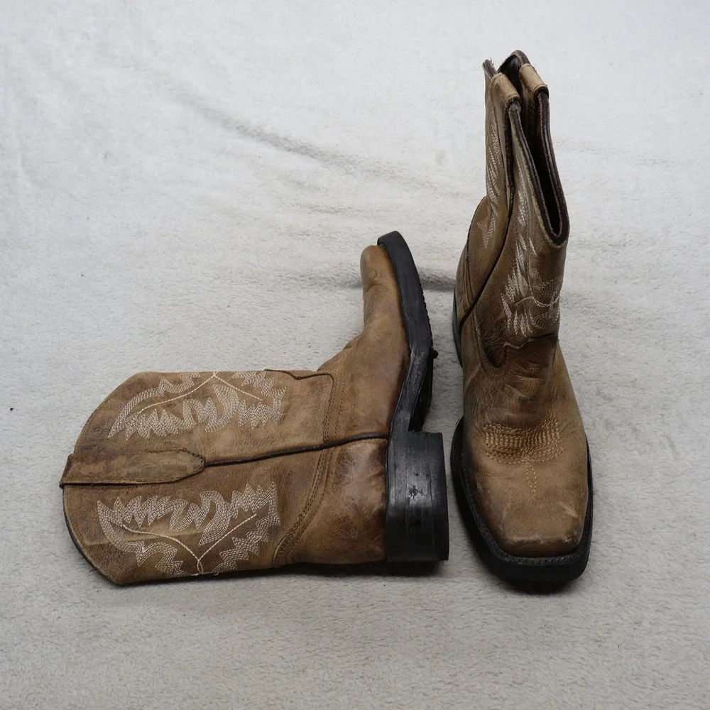 Soto Boots Kids 2 Mex22 Western Boot Brown Distressed Leather Square Toe 1000025